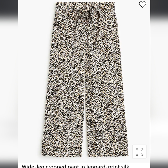 Wide-leg cropped pant in leopard-print silk - Picture 1 of 6